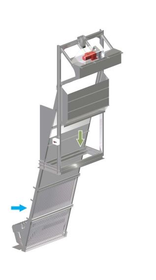 Вертикални и наклонени греблови решетки с ремъчно задвижване
