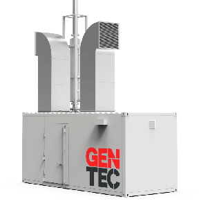 Cogenerator Gentec 308 kW for natural gas, installation in a container