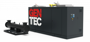 Cogenerator Gentec 530 kW for natural gas, installation in a soundproof housing