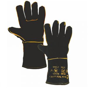 Ръкавици от цепена телешка кожа PATON BLACK