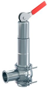 Асептичен предпазен клапан за фармацевтичната, козметичната и хранително-вкусовата промишленост от неръждаема стомана в полиран вариант, tGFL, Присъединяване: на клампи или млечни гайки