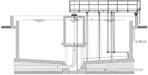 Мостов утайкочистач с периферно задвижване и диаметър до 60 м,   ECOMACCHINE, модел ЕМ17
