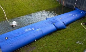 Мобилна надуваема бариера Hydrobaffle за защита от наводняване