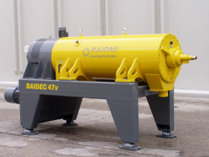 Decanter BAIONI for sludge dewatering, with one motor, capacity up to 87 m3/h