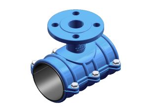 Intake ring with flanged outlet UR CAST series UR-30 for PVC-O and Polythene pipes