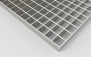 Contact-welded grid grill 1000 x 1000 with a section of a supporting rail 30x2